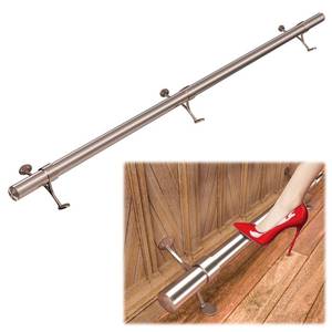 lot 46071 image: Muzata 6ft Bar Foot Rail Kit Undercounter Mount Hardware and Tubing Complete Kit 2 OD Stainless Steel Brass Finish for Indoor and Outdoor HF20 PA4 - Retail $155.35