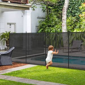 lot 46075 image: Elevens Pool Fence 4 x 12-Feet Swimming Pool Fences for In Ground Pools,Outdoor Pool Safety Fencing Black