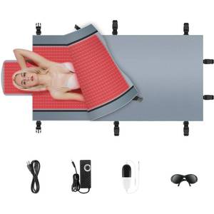 lot 46079 image: Latest Full Body Covered Red Light Therapy Pad with 3100 Dual Wavelength 660nm and 850nm LED Beads for Whole Body Pain Relief, 71x 33 (Gray) - Retail $1010.38