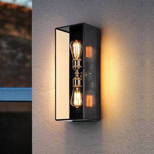 lot 46090 image: c cattleya Large Size 2-Light 7in.x 20in. Brass Modern Outdoor Wall Lantern with Clear Tempered Glass for Patio Door Front Porch Garage Light Fixture - Retail $89.12