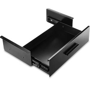 lot 51213 image: Menkxi Under Desk Drawer Storage 16 x 9 x 4.2 Inches Pull Out Storage Organizer Mounted Metal Sliding Hidden Under Counter Drawer Vertically Stacked for Office Sit Stand Workstation(Single Level)