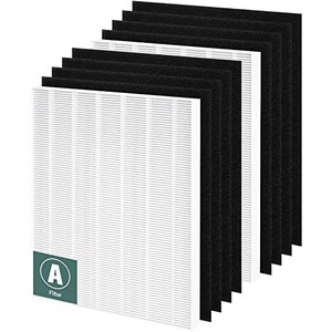 lot 51215 image: 115115 Replacement Filters A for Winix PlasmaWave Air Purifier C535, 5300-2, 6300-2, 5300, 6300, AM90, P300, Funmit 2 True HEPA Size 21 Filter  8 Activated Carbon Pre-Filters