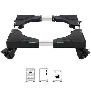 lot 51216 image: ISMARTMOON Mini-Fridge-Stand Universal Mobile Base Dolly Roller with 4 Double Wheels Multi-Functional Adjustable Base for Adjustable Dryer, Washing Machine and Refrigerator (4 Double Wheels)