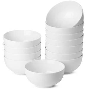 lot 51220 image: BTaT- White Cereal Bowls, Set of 12, 16 Ounces, Bowls, Cereal Bowl, White Bowls, Small Bowls, White Soup Bowls, Porcelain Bowl, Set of Bowls, White Porcelain Bowls, Deep Bowls, Christmas Gifts