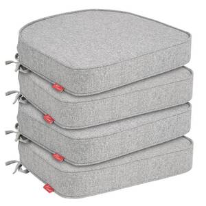 lot 51223 image: Pcinfuns Outdoor Chair Cushions 17x16x3 Set of 4,Memory Foam Seat Cushion for Patio Furniture with Ties,Removable Cover Hidden Zipper Round Corner for Yard Garden,Light Linen Gray