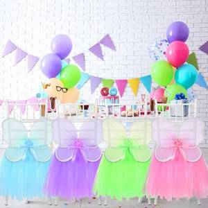 lot 51232 image: Zoooyawn 8 Sets Fairy Chair Tulle Tutu Decoration Fairy Princess Butterfly Wings Tutu Skirts Chair Cover for Kids Girls Halloween Birthday Party Baby Shower Chair Decor Fit Standard Chair