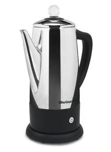 lot 51233 image: Elite Gourmet EC812 Electric 12-Cup Coffee Percolator with Keep Warm, Clear Brew Progress Knob Cool-Touch Handle Cord-less Serve, Stainless Steel