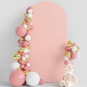 lot 51256 image: Wokceer 6.6FT Wedding Arch Cover Spandex Fitted Wedding Arch Stand Covers Round Top Chiara Arch Backdrop Cover for Birthday Party Ceremony Banquet Decoration Pale Pink