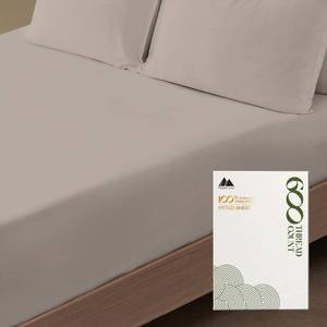 lot 51258 image: MAYFAIR LINEN Queen Size Fitted Sheet Only - 100% Egyptian Cotton 600 Thread Count Deep Pocket Queen Fitted Sheet, Fitted Sheet Queen Size, Sateen Bottom Sheet, Fits Mattress Upto 18 - Taupe