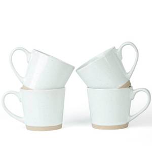 lot 51259 image: famiware Coffee Mugs for 4, 12 oz Mug Set, Dringking Cup with Handle for Coffee, Tea, Cocoa, Milk, Saturn serise, White