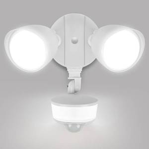 lot 51265 image: LUTEC 34W 3000 Lumen Motion Sensor Outdoor Lights, 5000K Daylight, IP65 Waterproof Flood Lights Outdoor with Night Light, Dusk to Dawn Motion Detector Security Lights for Outside Garage, Yard-White