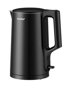 lot 51266 image: COMFEE 1.7L Double Wall Electric Tea Kettle and Kettle Water Boiler, 100% Stainless Steel Interior & Lid & Spout, Two-Level Wide Open Lid, 1500W Fast Boiling, Auto-Off and Boil-Dry Protection