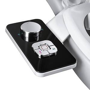lot 51283 image: SAMODRA Bidet Attachment, Non-Electric Cold Water Bidet Toilet Seat Attachment with Pressure Controls, Retractable Self-Cleaning Dual Nozzles for Frontal & Rear Wash - Black