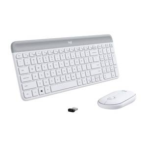 lot 51290 image: Logitech MK470 Slim Wireless Keyboard and Mouse Combo - Modern Compact Layout, Ultra Quiet, 2.4 GHz USB Receiver, Plug n Play Connectivity, Compatible with Windows - Off White