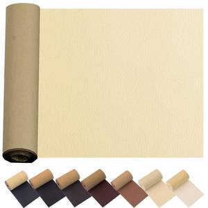 lot 51311 image: Leather Repair Patch for Couches 17X55inch Large Self-Adhesive refinisher cuttable reupholster Tape Patches kit for Couch Car Seats Furniture Sofa Vinyl Chairs Fabric Fix(Beige White, 17x55 inch)