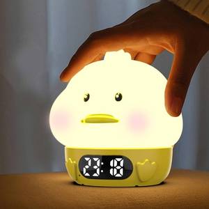 lot 51316 image: RUISHINE Alarm Clock Lights for Kids-Duck Night Lights,Temperature Display,RGB Color Changing, Wake up Timer, Rechargelable Touch Lamp for Breastfeeding,Silicone Baby Nursery Nightlight Duck