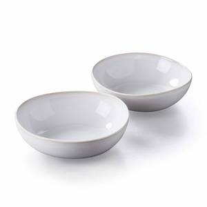 lot 51318 image: Keltum Cotton White Glazed Stoneware Serving Bowls, Set of 2, 6.3-inch diameter