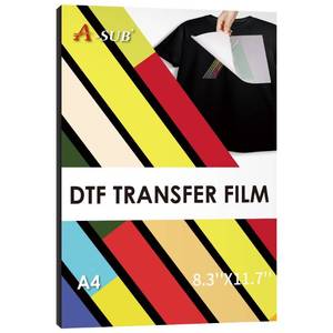 lot 51342 image: A-SUB DTF Transfer Film - 30 Sheets A4 DTF Film for Sumblimation or DTF Inkjet Printer, Double Sided Matte Direct to Film Transfer Paper for T Shirts and All Fabrics