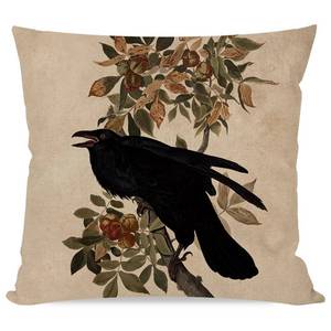 lot 51348 image: PANDICORN Gothic Vintage Halloween Crow Throw Pillow Cover 18x18 Inch Raven Olive Leaves Victorian Country Cottagecore Fall Decorations Decorative Throw Pillow Case for Home Couch Dark Academia Decor