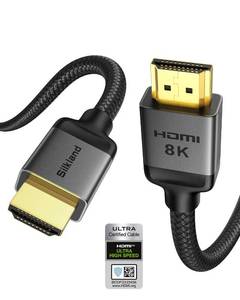 lot 51358 image: Silkland 10K 8K HDMI 2.1 Cable Certified, 4K120Hz 144Hz, 8K60Hz, 2K240Hz Ultra High Speed HDMI� Cable 48Gbps (Upgrade Braided),HDR, eARC, HDCP 2.3, Compatible for XboxPS5PS4Roku TV-6.6ft