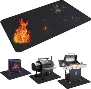 lot 51373 image: UBeesize Large 65 x 48 inches Under Grill Mat for Outdoor Grill,Double-Sided Fireproof Grill Pad,Indoor FireplaceFire Pit Mat,Oil-Proof Waterproof BBQ Protector for Decks and Patios