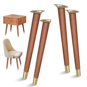 lot 51381 image: 16 inch Table Legs, Wood Furniture Legs Set of 4, Replacement Mid Century Style Coffee Table End Table Chair Legs Desk Legs with Mounting Screws, Walnut