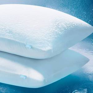 lot 51395 image: Niagara Set of 2 Cooling Pillow Cases Standard Size, CoolSpan Technology Q-Max 0.4 Cooling Pillowcases for Hot Sleepers, Hidden Zipper Pillow Covers, Soft, Anti-Static (20x26) - White