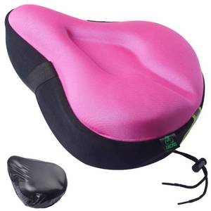 lot 51396 image: Zacro Bike Seat Cushion, Soft Gel Padded Bike Seat Cover, Compatible with Peloton, Wide Bicycle Seat Saddle Memory Foam, Comfort on Exercise Bike, Stationary Bike