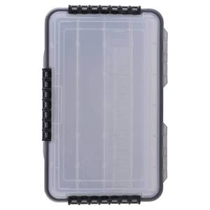 lot 51405 image: Plano Waterproof 3700 Stowaway Tackle Box, 14 X 9 X 1.875, Durable Cam-Action Latches, O-Ring Seal, Adjustable Dividers for Versatile Fishing Storage, ClearRed