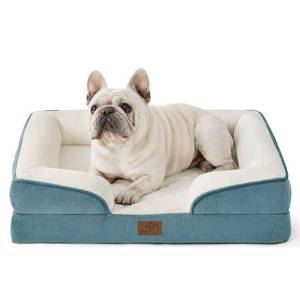 lot 51414 image: Bedsure Orthopedic Dog Bed for Medium Dogs - Waterproof Dog Sofa Beds Medium, Supportive Foam Pet Couch Bed with Removable Washable Cover, Waterproof Lining and Nonskid Bottom, Blue
