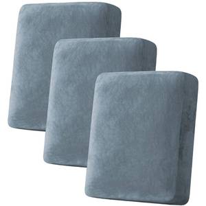 lot 51423 image: H.VERSAILTEX Velvet Stretch Couch Cushion Cover Plush Cushion Slipcover for Sofa Cushion Furniture Protector Seat Cushion Sofa Cover (3 Piece Sofa Cushion Covers, Stone Blue)