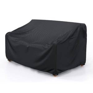 lot 51424 image: Heavy Duty Patio Sofa Cover Waterproof, Mrrihand 3-Seater Outdoor Sofa Loveseat Cover, Outdoor Patio Furniture Cover with Air Vent and Handles, 78 L x 33 D x 32 H, Black