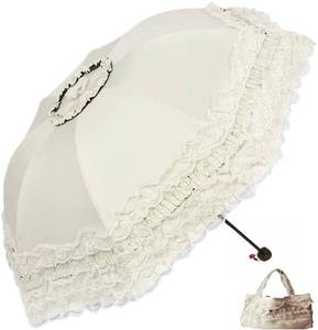 lot 51431 image: URAWESO Lace Sun Parasol Wedding Princess Umbrella UV Protection Lolita Accessories Cosplay Decoration (Flower Printed Lining)
