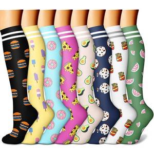 lot 51439 image: CHARMKING Compression Socks for Women & Men (8 Pairs) 15-20 mmHg Graduated Copper Support Socks are Best for Pregnant, Nurses - Boost Performance, Circulation, Knee High & Wide Calf (LXL, Multi 54)