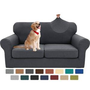 lot 51442 image: XINEAGE 2024 Newest 3 Pieces Couch Covers for 2 Cushion Sofa Super Stretch Loveseat Slipcover Pet Dog Universal Slip Cover Anti Slip Love Seat Furniture Protector (Dark Gray, 55-69)