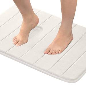lot 51445 image: Flamingo P Memory Foam Bath Mat, Extra Soft Non Slip Absorbent Bathroom Rugs Machine Washable Bath Mats for Bathroom Thick Bath Rug Carpet for Bathroom Floor, Tub, Shower, 20x32 Inches, Ivory White