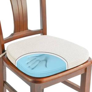 lot 51448 image: SINOSSO 1 Pack Memory Foam Chair Cushions for Dining Chair, Friendly Woven Fabric 16 U-Shape Comfortable Kitchen Chair Pad, Removable Slip Resistant Seat Cushion (1 Piece, Beige)