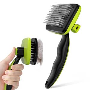 lot 51459 image: Pecute Self-Cleaning Slicker Brush for Dogs, Cats, Lightweight Dog Brush for Shedding Massaging Grooming, Cat Brush Gently Removes Loose Fur Undercoat for Small Dogs Cats Rabbits of All Hair Types