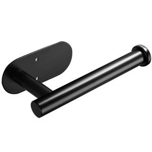 lot 51466 image: YIGII Adhesive Toilet Paper Holder - Self Adhesive Black Toilet Paper Roll Holder Wall Mount for Bathroom and Kitchen, SUS-304 Stainless Steel