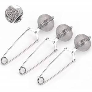 lot 51487 image: Snap Ball Tea Strainer, JEXCULL 2 Pack Premium Stainless Steel Tea Infuser with Handle for Loose Leaf Tea Fine Mesh Tea Balls Filter Infusers