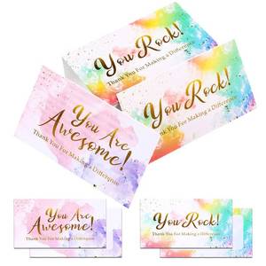 lot 51499 image: Zonon 200 Pieces You Are Awesome Thank You For Making a Difference Cards, Pink Style