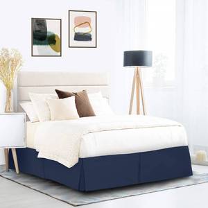 lot 51518 image: Nestl Navy Blue Twin XL Bed Skirt - Twin XL Size Bed Skirt 14 Inch Drop - Brushed Microfiber Bed Skirts - Hotel Quality Pleated Bed Skirt - Shrinkage & Fade Resistant
