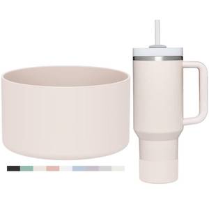 lot 51525 image: Affute Protective Silicone Boot for Stanley Quencher H2.0 40 30 20 oz & IceFlow Flip 30 20 oz, BPA Free Anti-Noise Anti-Scratch, Stanley Cup Protector Sleeve Cover Boot (Rose Quartz)