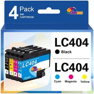 lot 51530 image: Clorisun LC404 Ink Cartridges for Brother LC404 Ink Cartridge with Brother MFC-J1205W Ink Cartridges MFC-J1205W MFC-J1215W MFC-J1205W XL Printer (Black Cyan Magenta Yellow, 4-Pack)