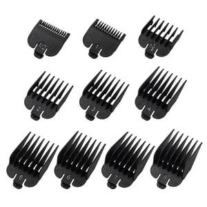 lot 51536 image: Clipper Guards Set Fits for Most Wahl Clippers and Babyliss FX870, Clipper Guides Replacement - 116 to 1, 10 Piece Set, Black Color