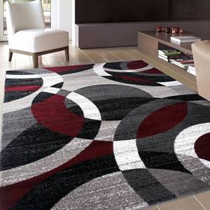 lot 3402 image: Rugshop Contemporary Abstract Circles Perfect for high Traffic Areas of Your Living Room,Bedroom,Home Office,Kitchen Area Rug 710 x 102 Red