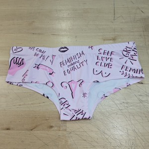 lot 6270173 image: 1 Pair Womens Female Empowerment Feminism Pattern Panties - Pink Medium