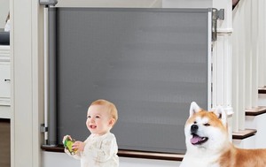 lot 6270321 image: Retractable Baby Gates for Stairs, PRObebi Retractable Dog Gate Indoor Extends to 54 Wide 34 Tall, Child Gates for Doorways, Stair Gate Use for Outdoor, Hallways, Doorways, Deck, Porch
