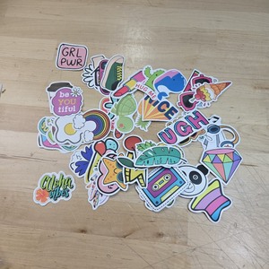 lot 6270322 image: 50 Pieces Cute Stickers for Girl, Cute Colorful Aesthetic VSCO Waterproof Vinyl Decal for Kids Teens Laptop Skateboard Water Bottle Phone Case, Pink, CCL008