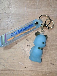 lot 6270375 image: Jelly Acrylic Bear Keychain Transparent Frosted Bowknot Bear Keychain Key Ring, Boy Girl Cute Pendant Wrist Strap